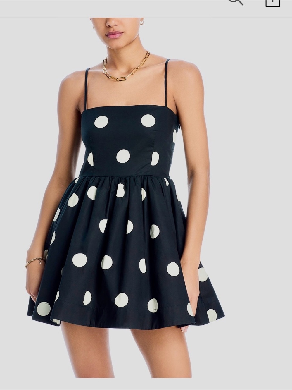 Ciao Lucia Black Mini Dress with White Polka Dots